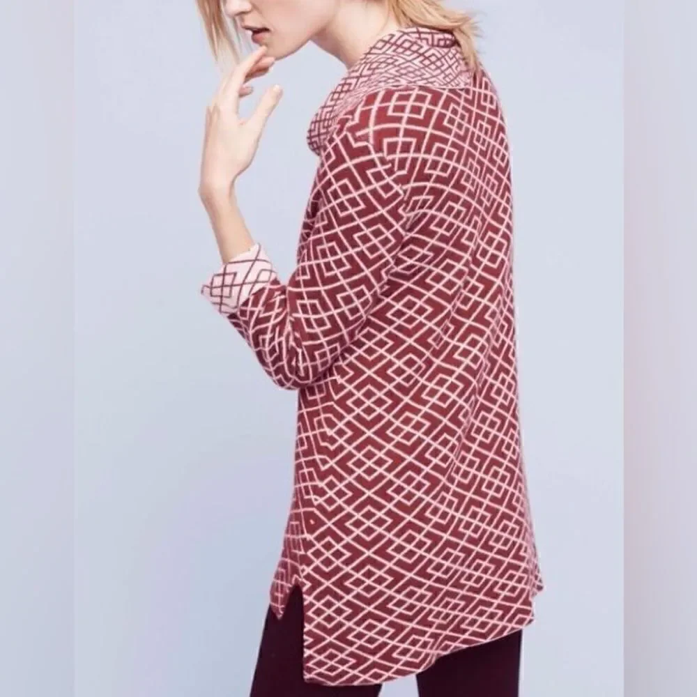 Anthropologie Cowled Galena Moth Multicolor Sweater
